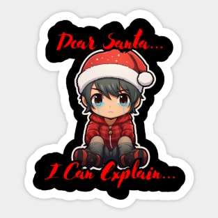 Dear Santa I Can Explain Sticker